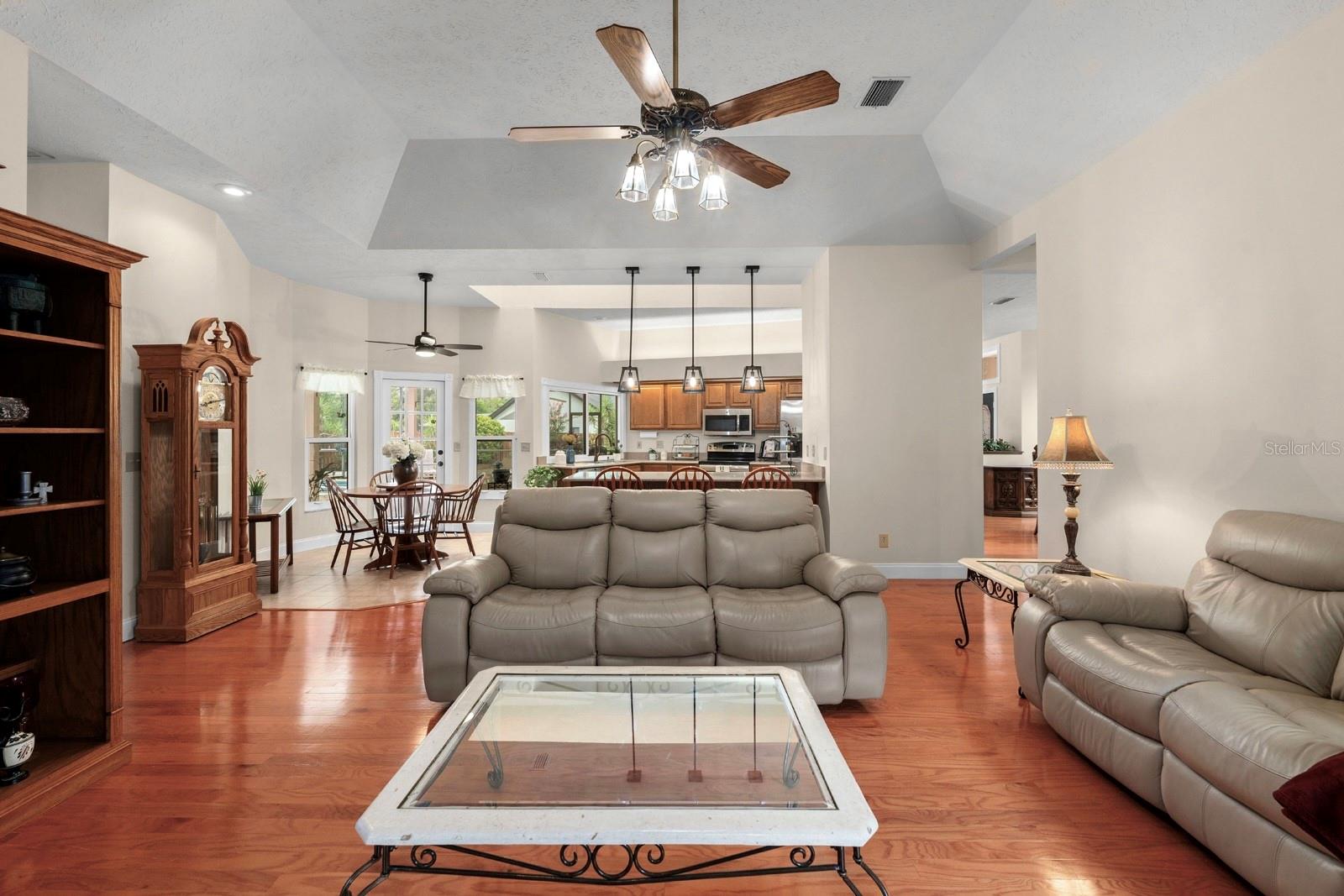 The Great Room opens up to the kitchen and also the eat-in kitchen area!