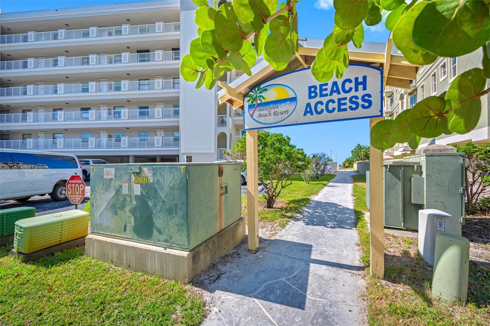 Beach access across the street