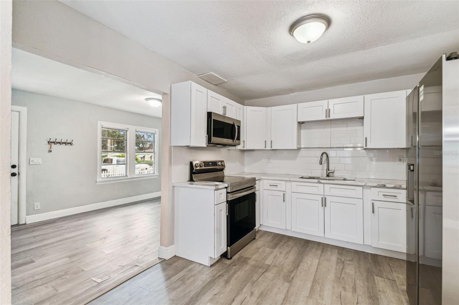 Kitchen overlooking the Living Room