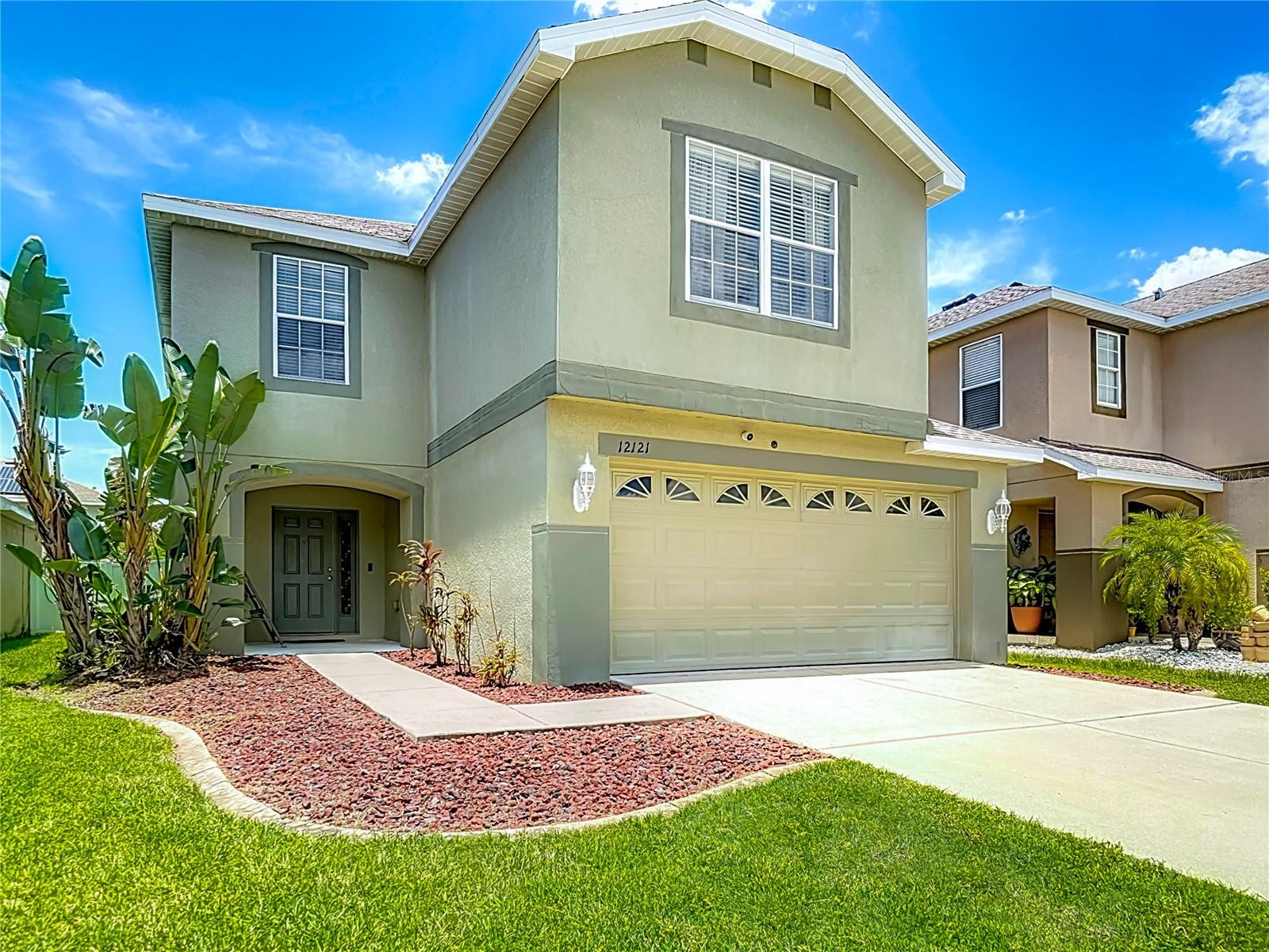 Two stories with extended 2 car garage