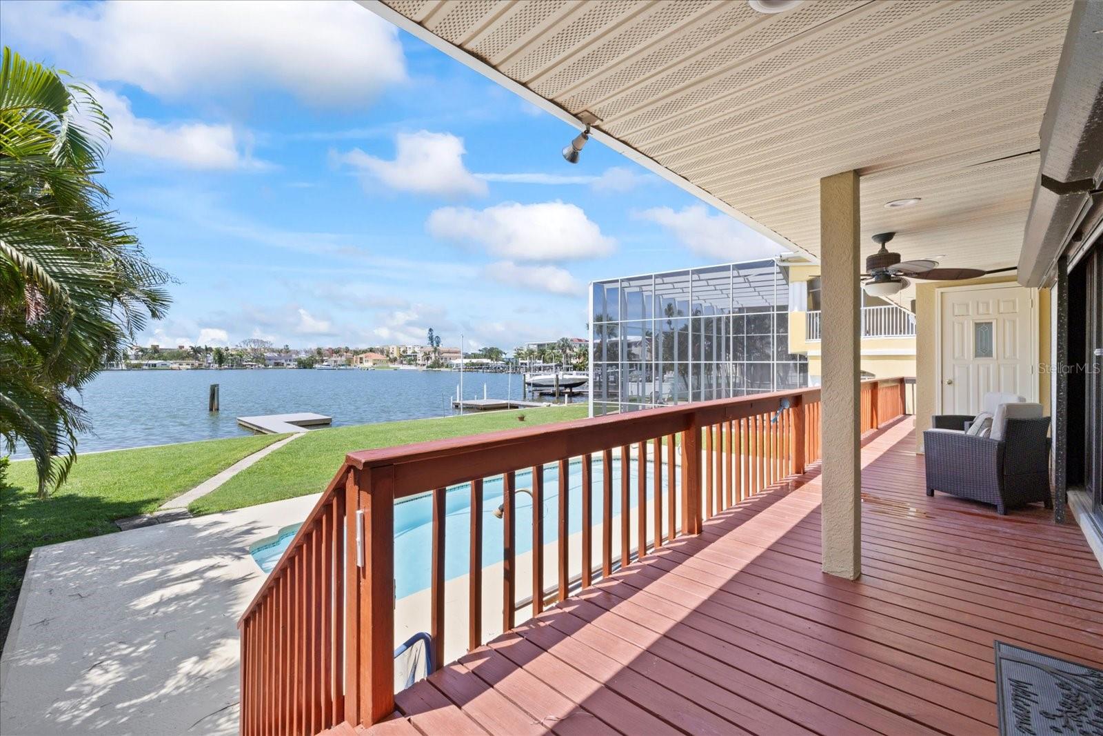 Relax on the covered balcony