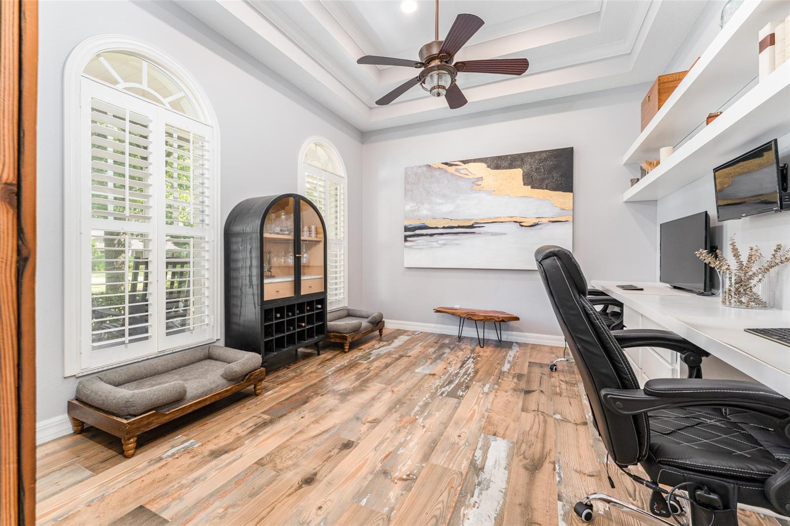 Office off Foyer with Barn Door