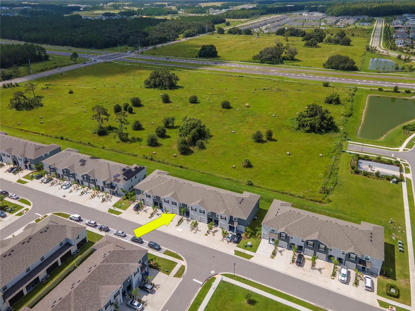 Aerial View - Green Space and Private views behind