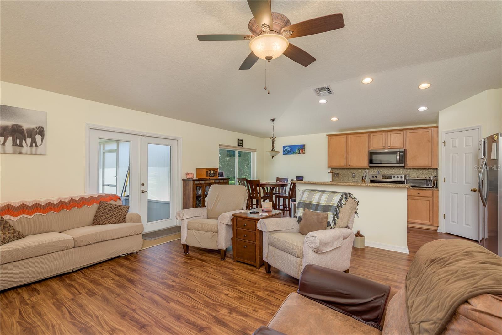 Open living and kitchen area