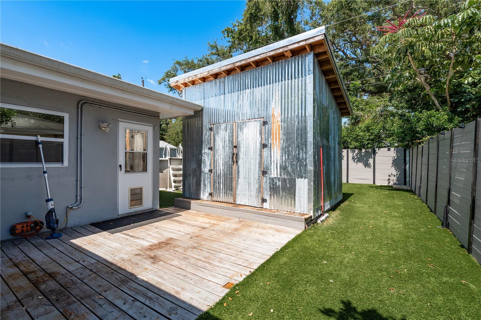 Outdoor patio and workshop
