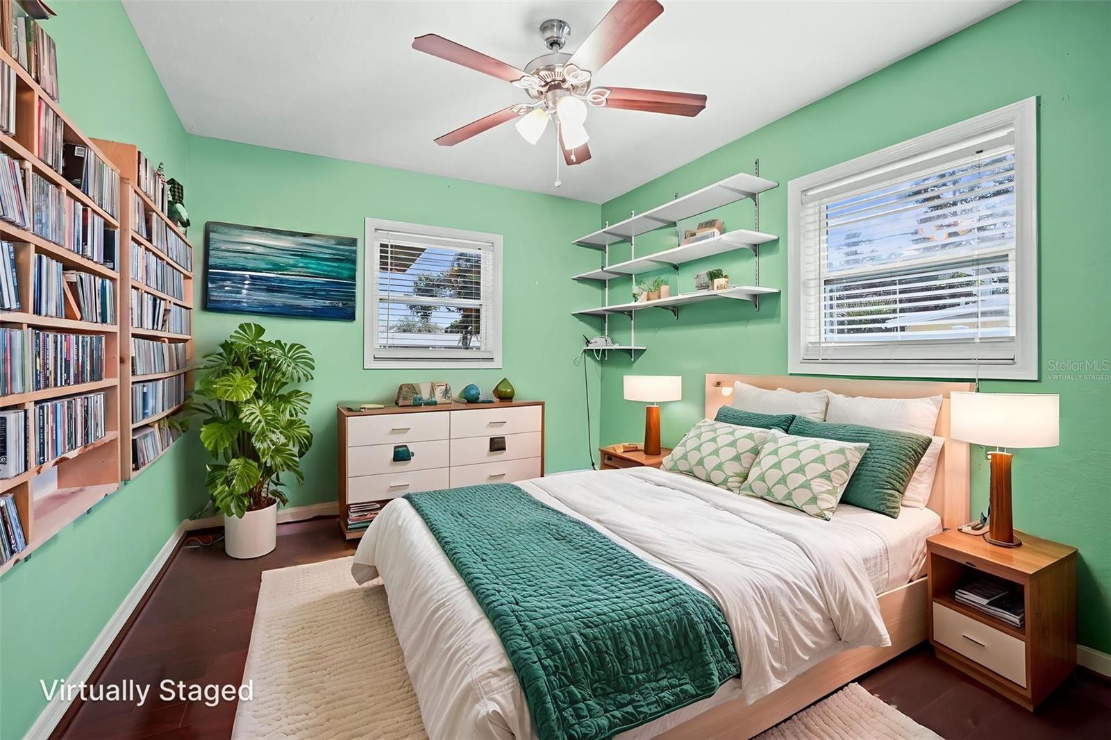 Virtually staged second bedroom