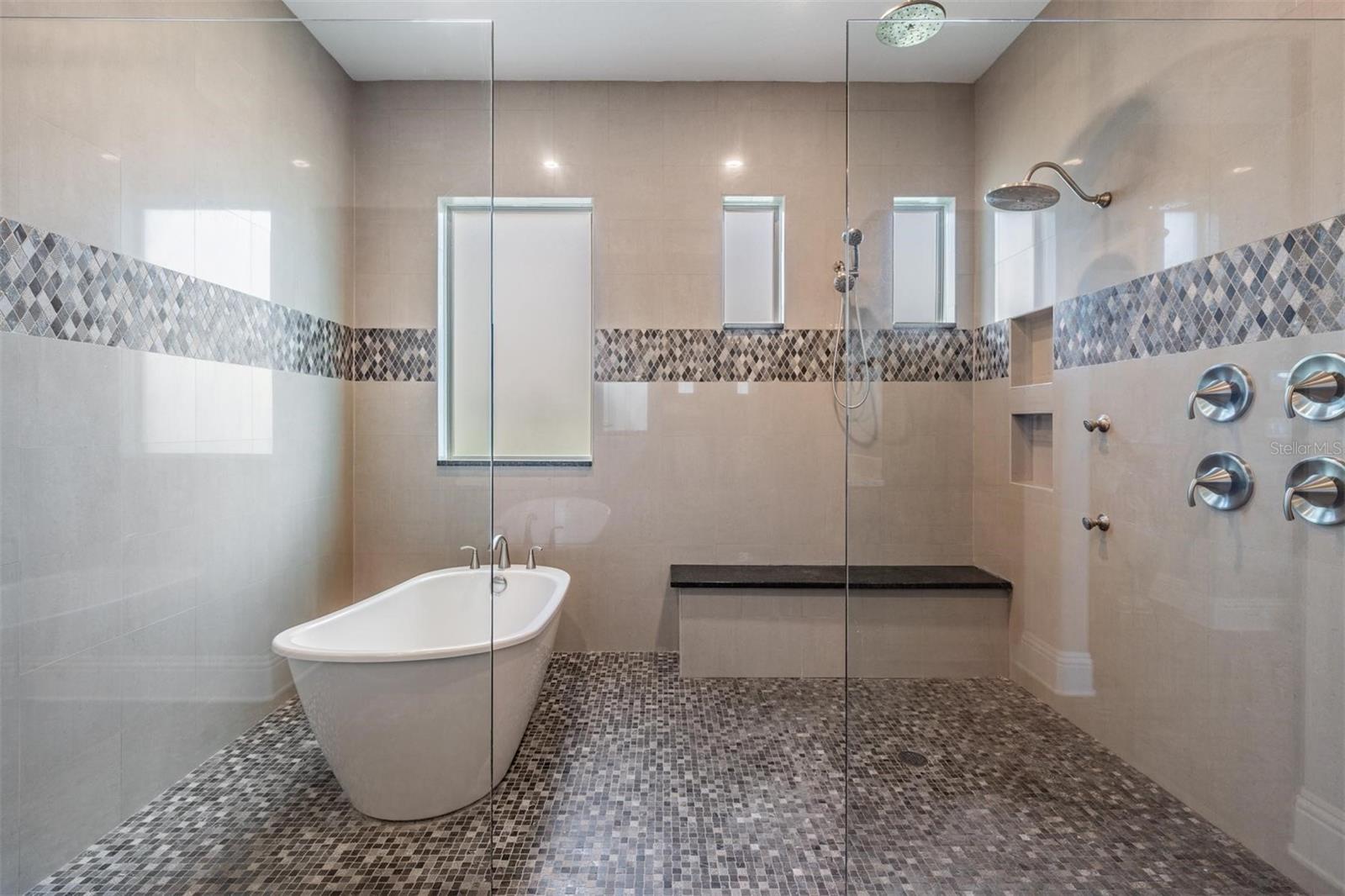European Soaking Tub in Shower