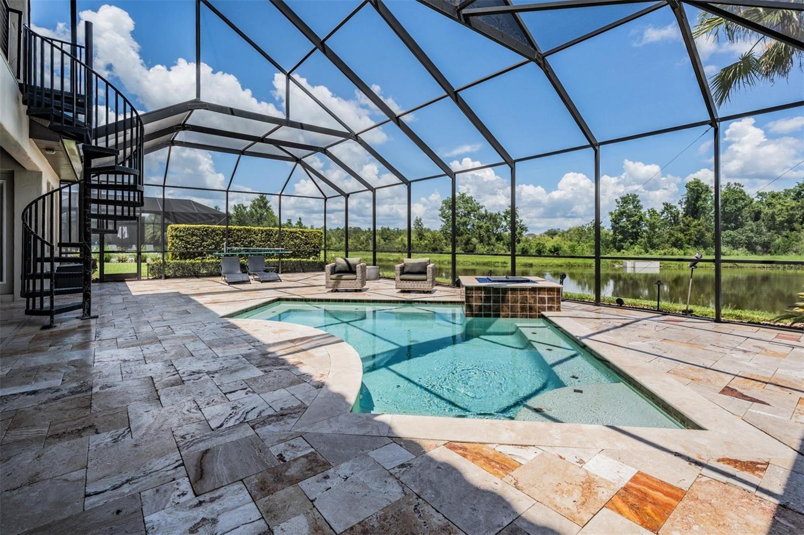 Salt Pool with firepit