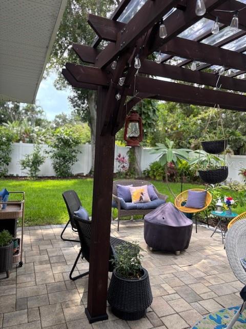 Backyard with pergola