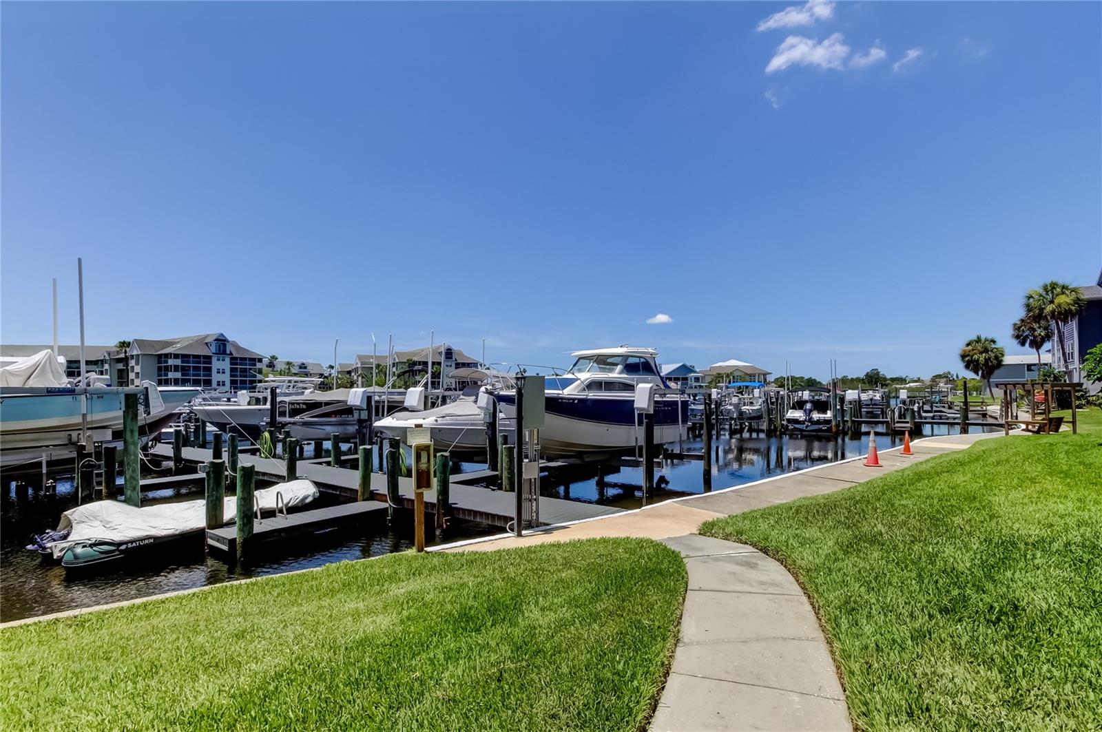 short walk to the boat slip