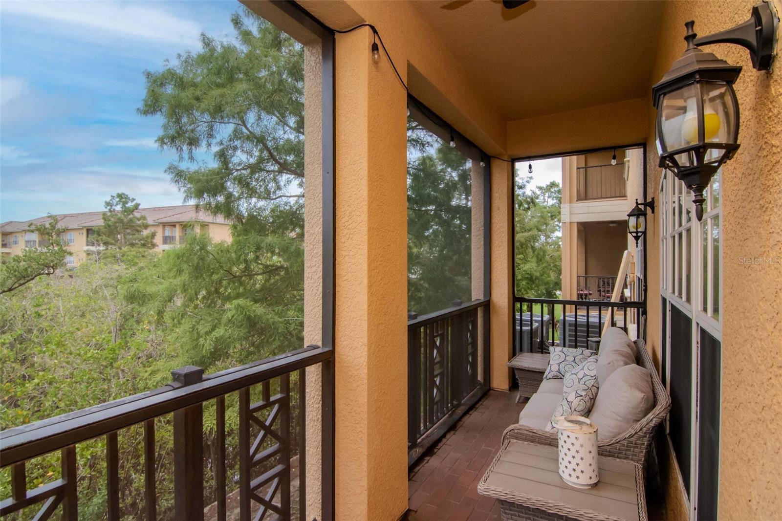 Screened Balcony off Kitchen and living room
