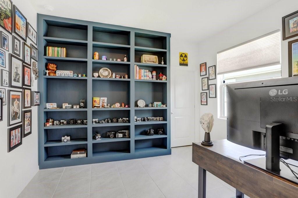 Guest bedroom with built ins
