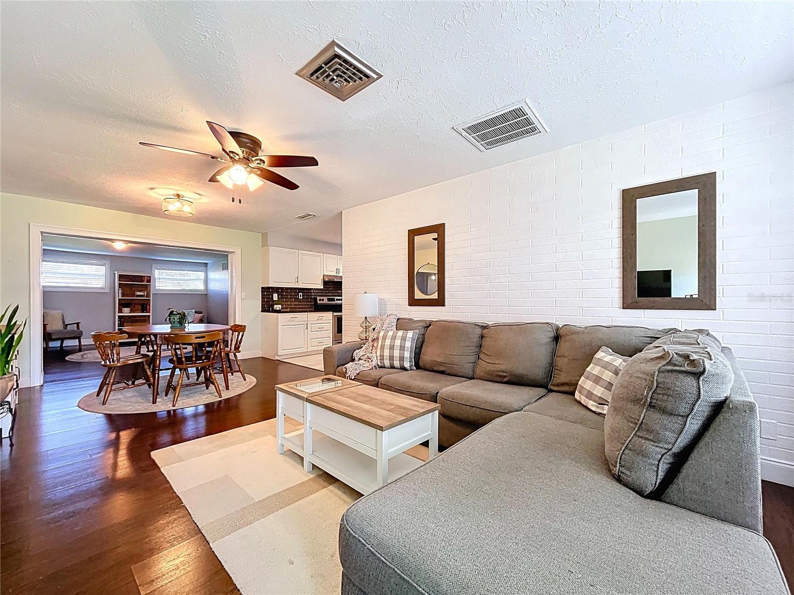 Inviting and bright, the open floor plan offers plenty of living space.