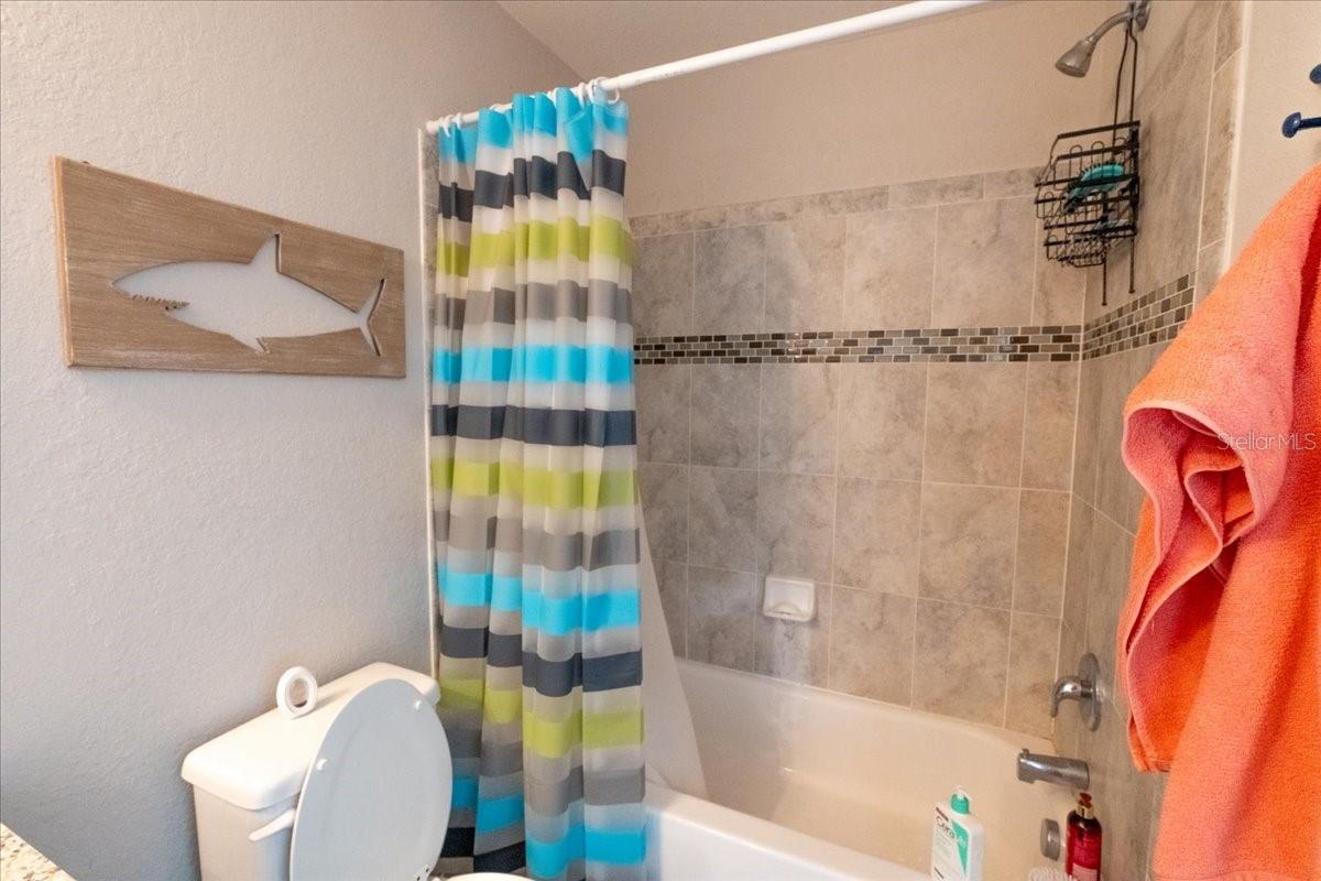 Bath/Shower in Bathroom connecting 2nd and 3rd bedrooms