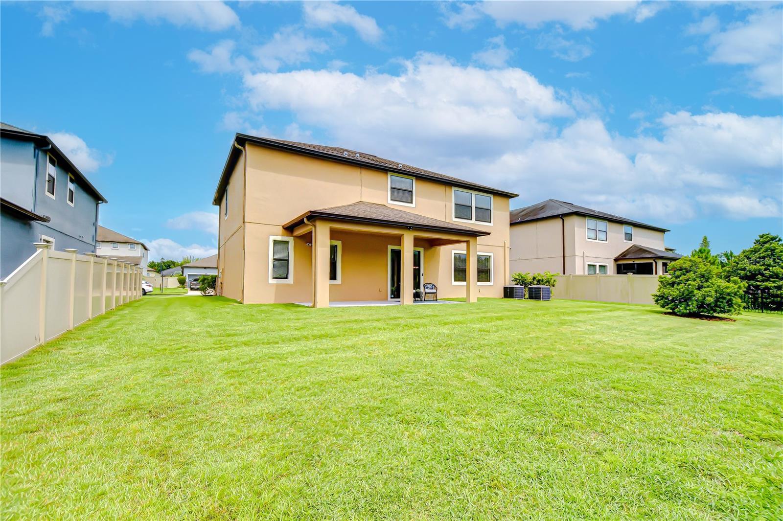 Huge Backyard with plenty of room to roam, add a pool and create your own oasis.