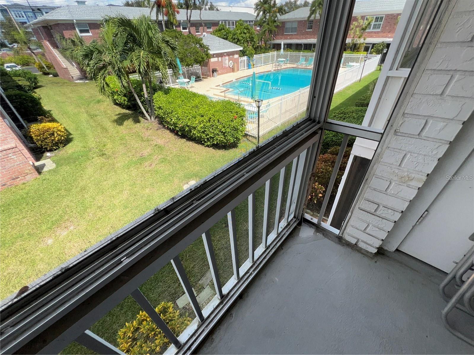 View of swimming pool from your prifate decck.