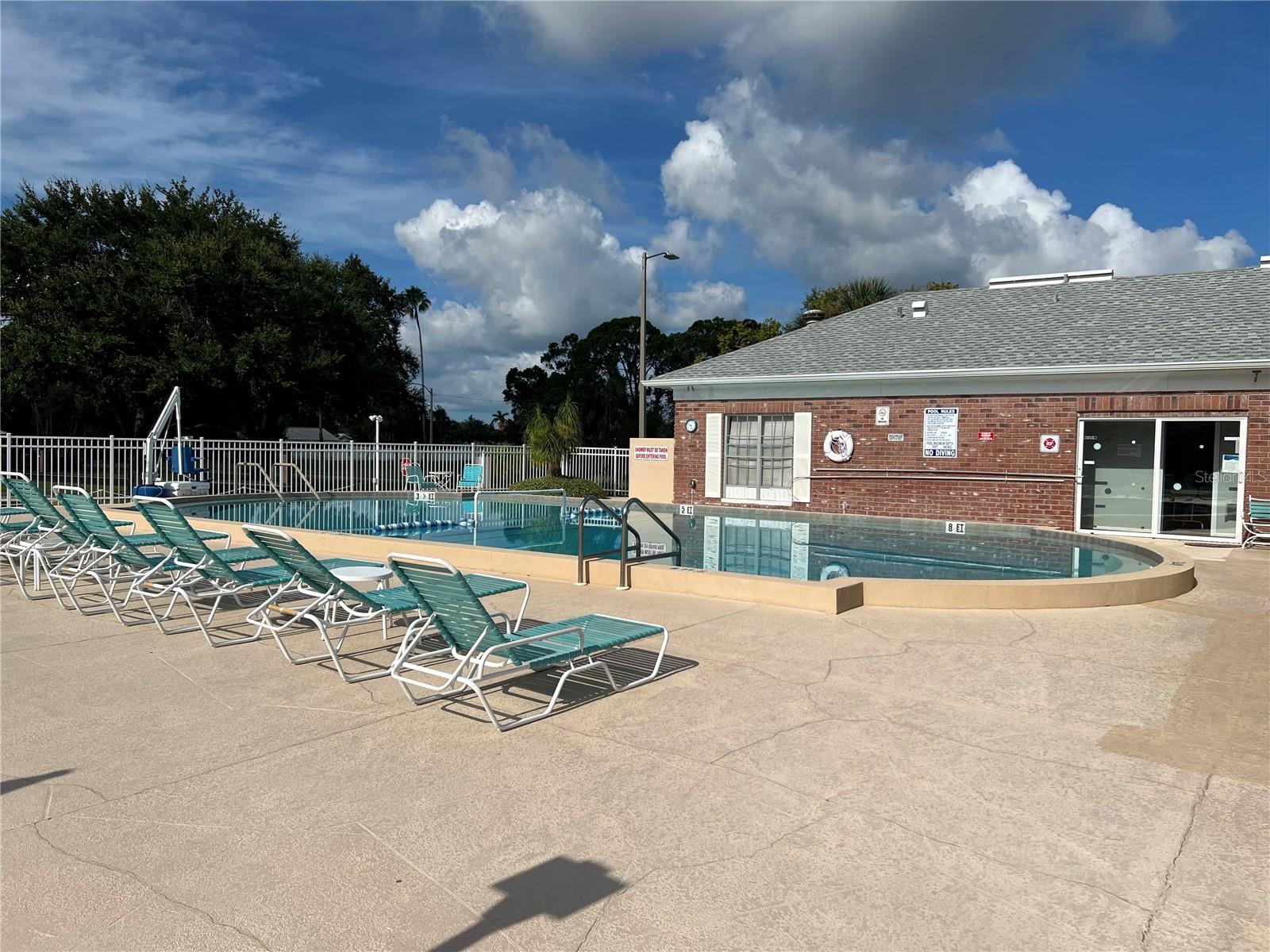 Club House with large heated swimming pool