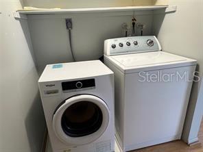 Your own Laundry closet with washer & dryer inside.