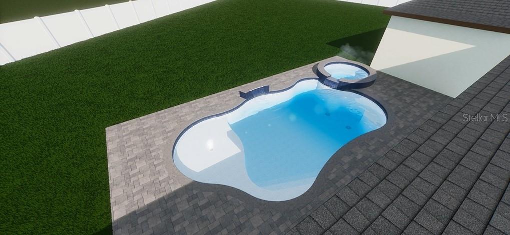 Sketch for a potential pool and spa.