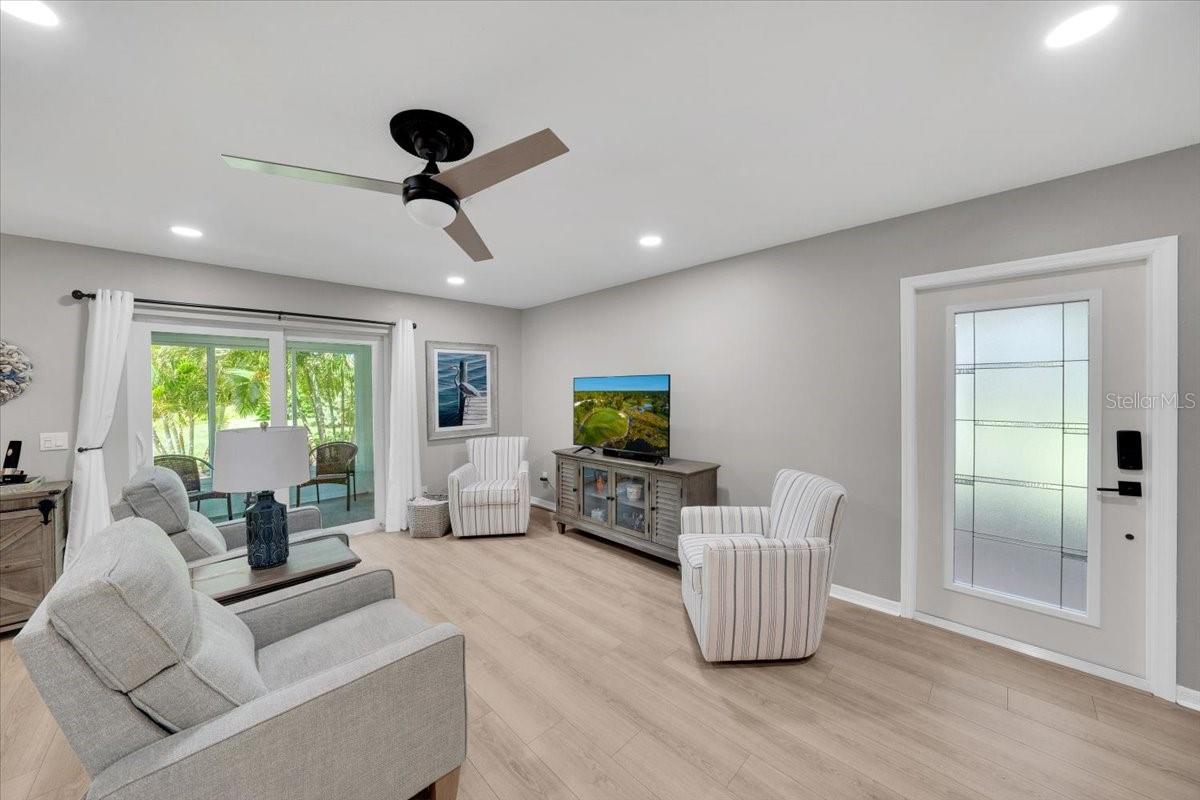 Impact front door with natural light.