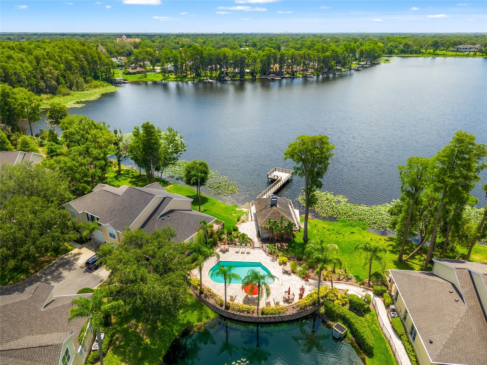 AEREAL VEIW OF POOL, CABANA & LAKE ELLEN