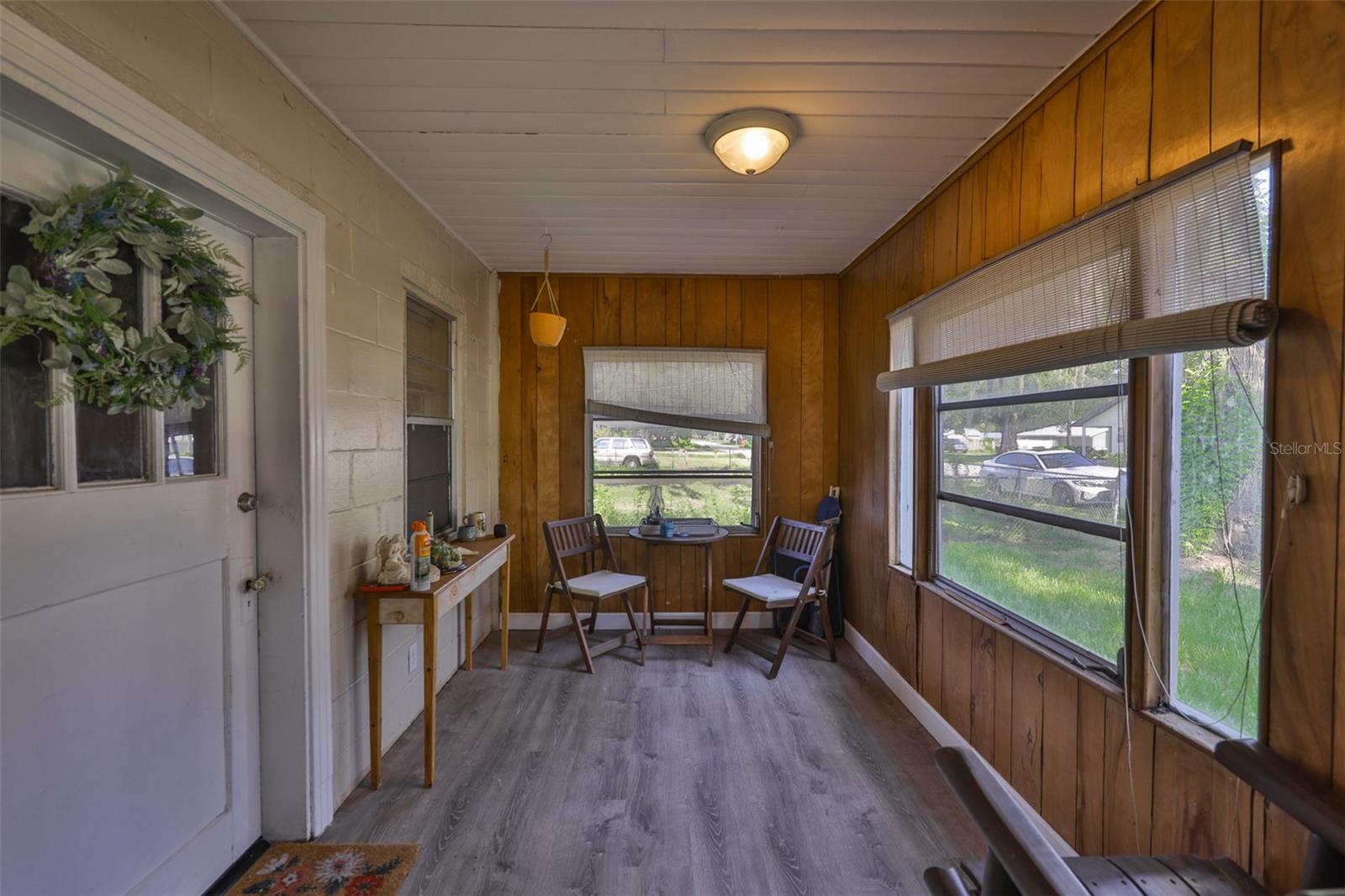 Front porch with LVP flooring