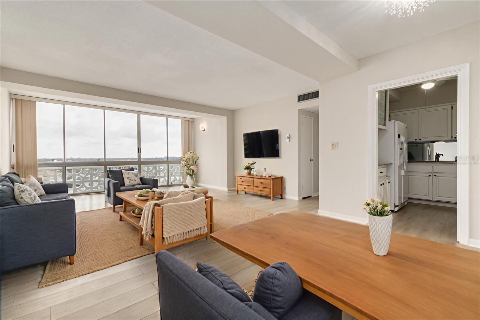 Virtually Staged Living Room / Dining Room