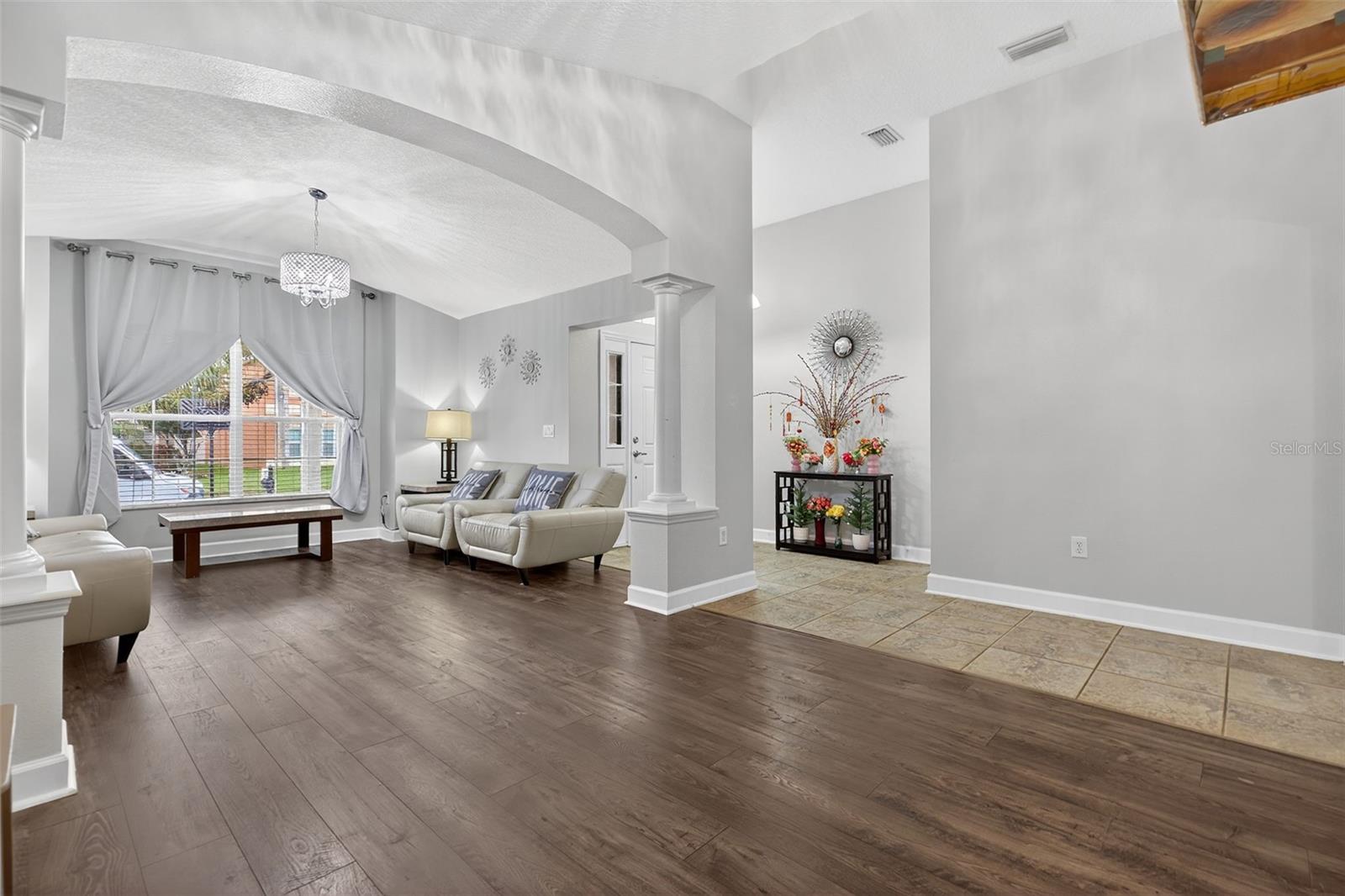 Living room and entry way