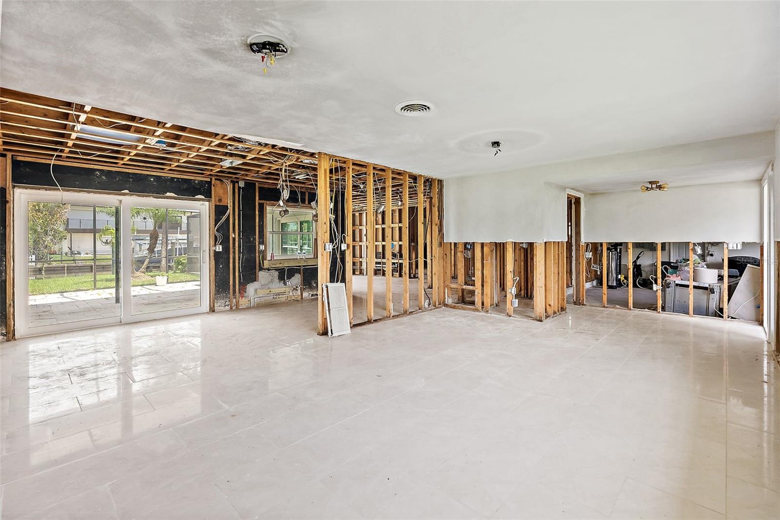 Living room looking into dining/kitchen