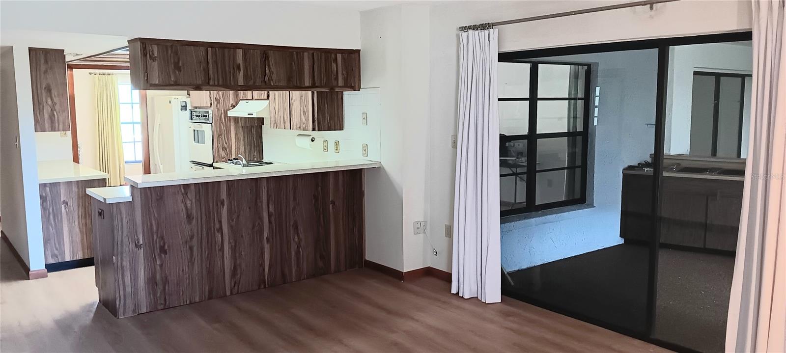 Kitchen with Patio view.