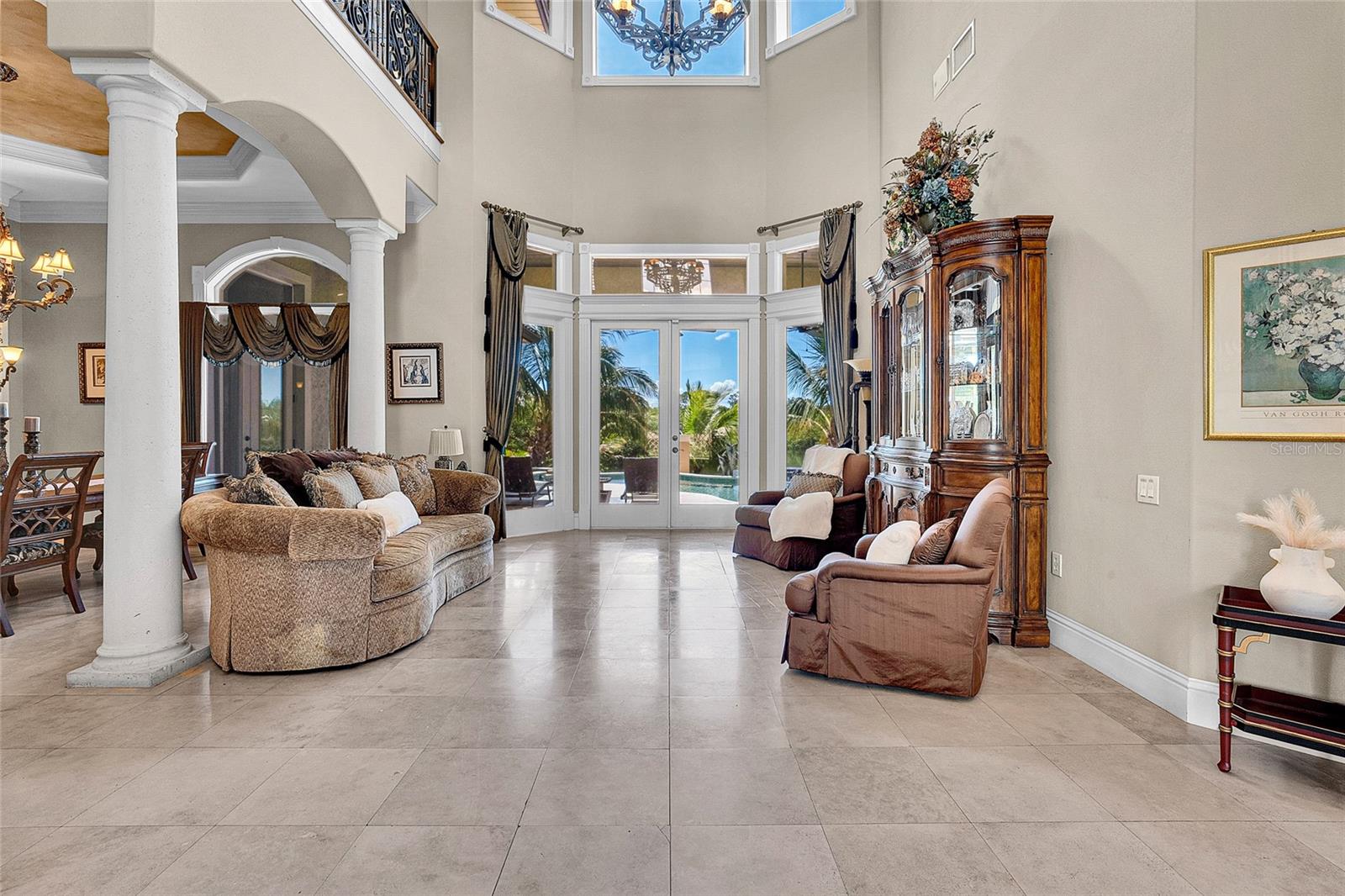 Formal Living Room Entry with 20ft Ceiling