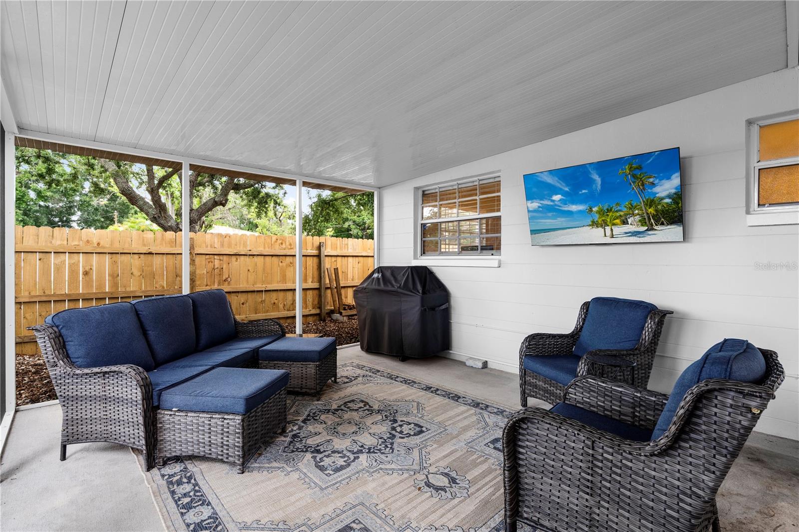 Inviting Screened in Back Lanai