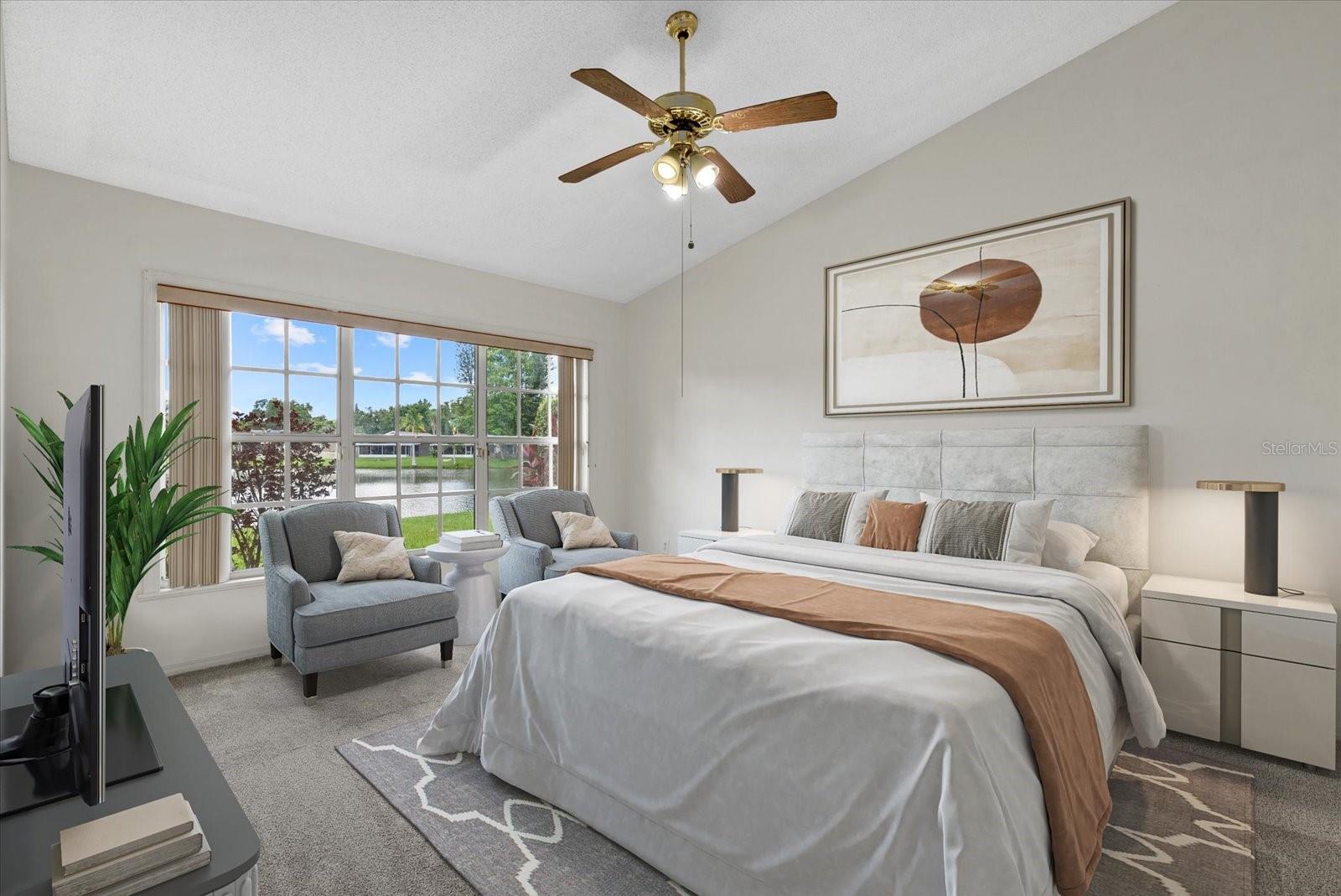 Staged Primary bedroom