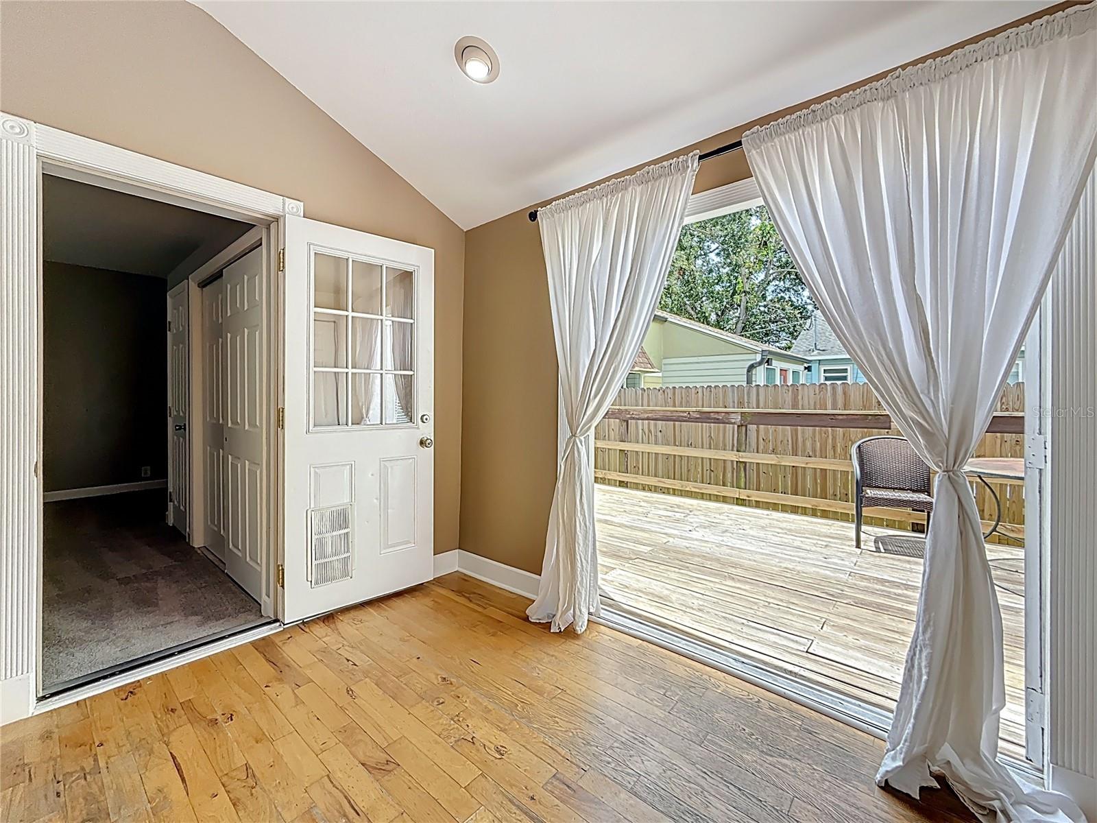 French Doors lead out to the large deck