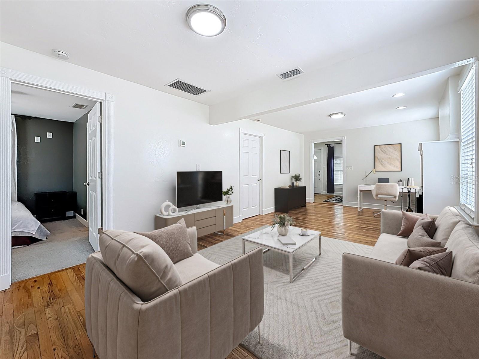 Virtually Staged - Living Room and versatile bonus area