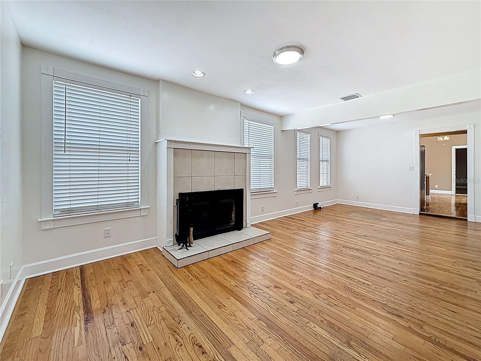 View of bonus area in Living Room with Fire Place
