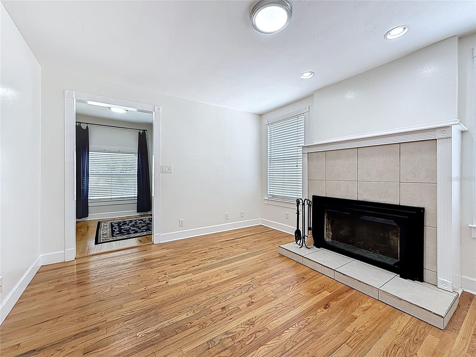 View of bonus area in Living Room with Fire Place