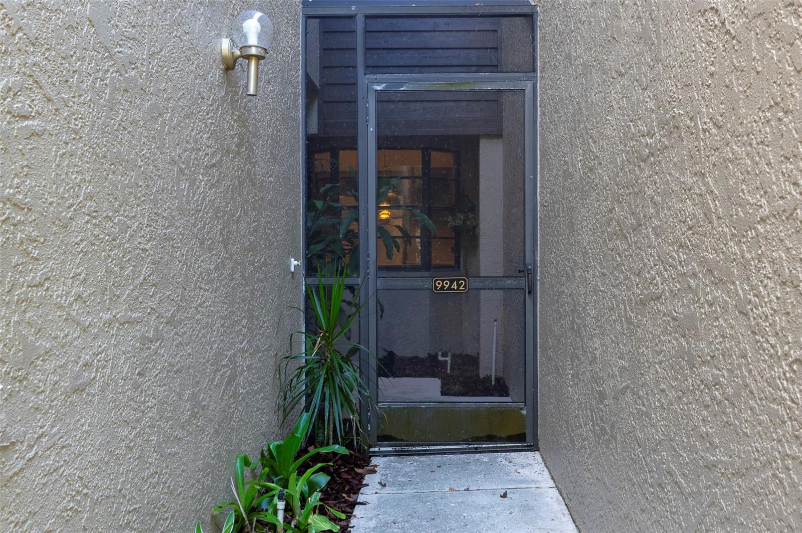 Secluded entrance with Screen entry.