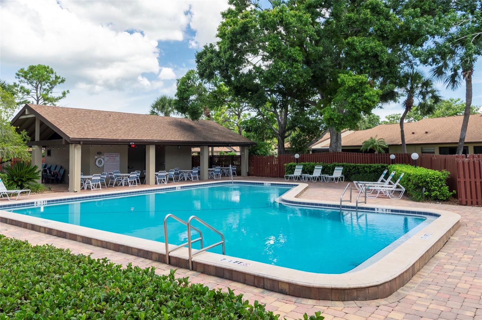 Cover area. Nice pool!
