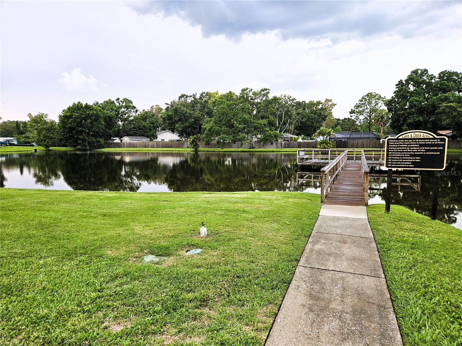 Community lake and fishing dock