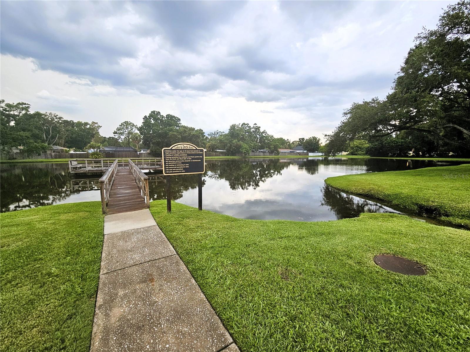 Community lake and fishing dock