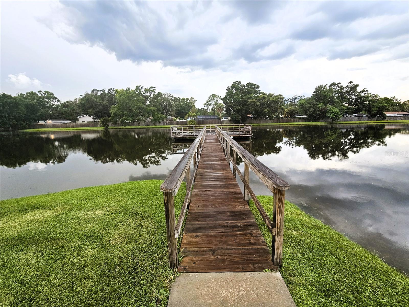 Community lake and fishing dock