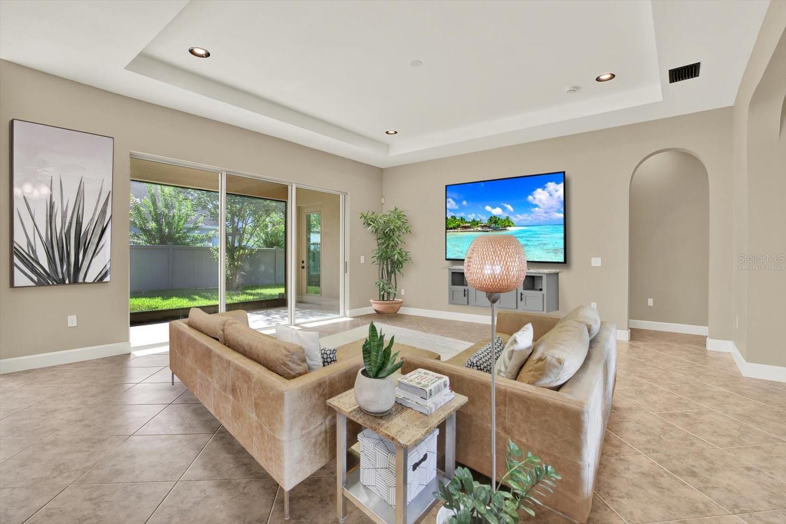 Virtually staged great room