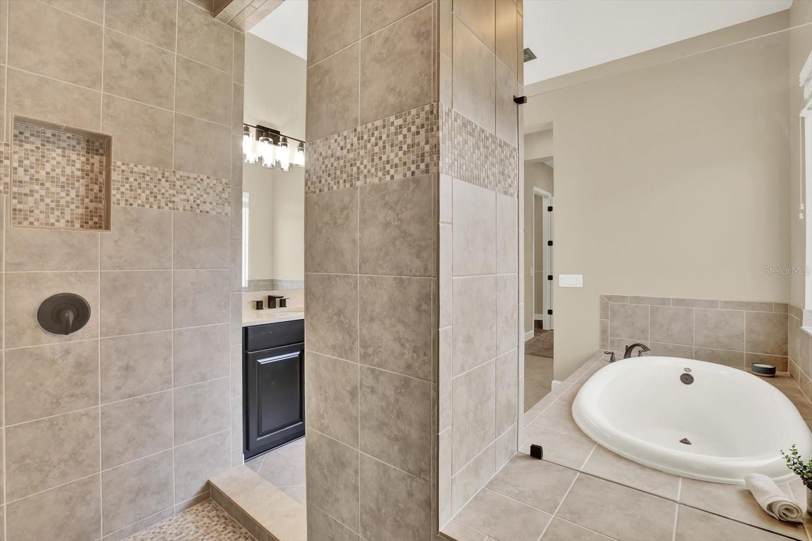 View from inside the large shower
