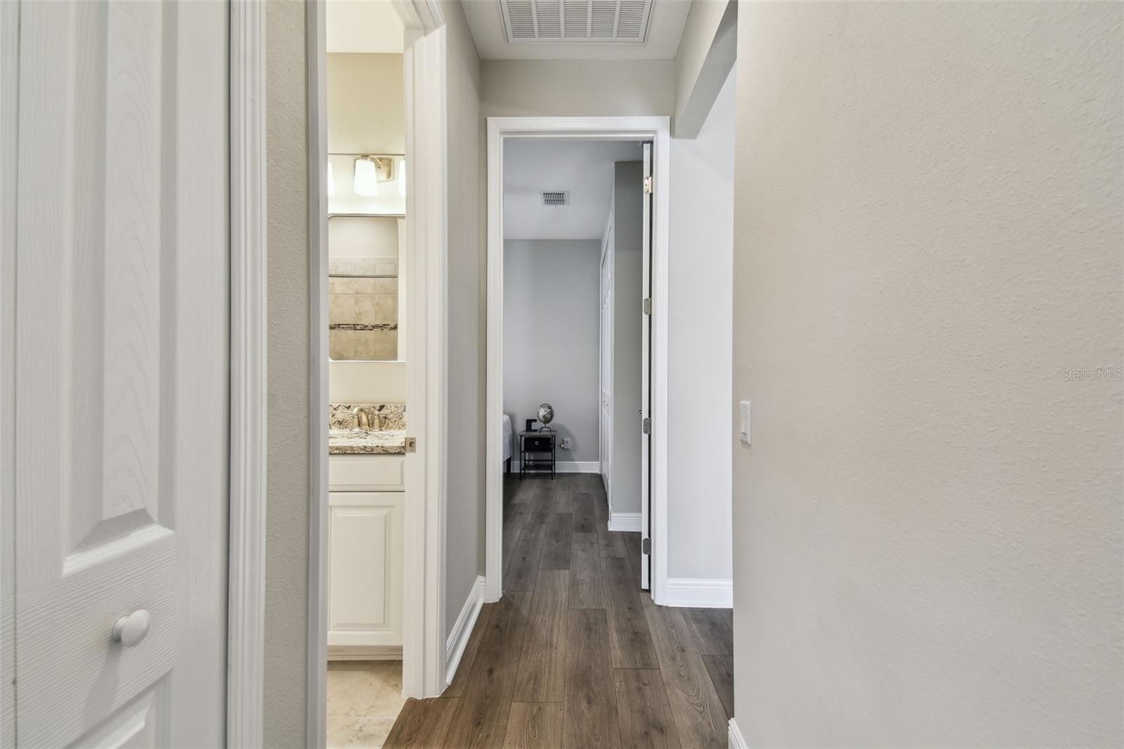 Shared hallway- the bedroom walls are not connected- perfect for the busy home!