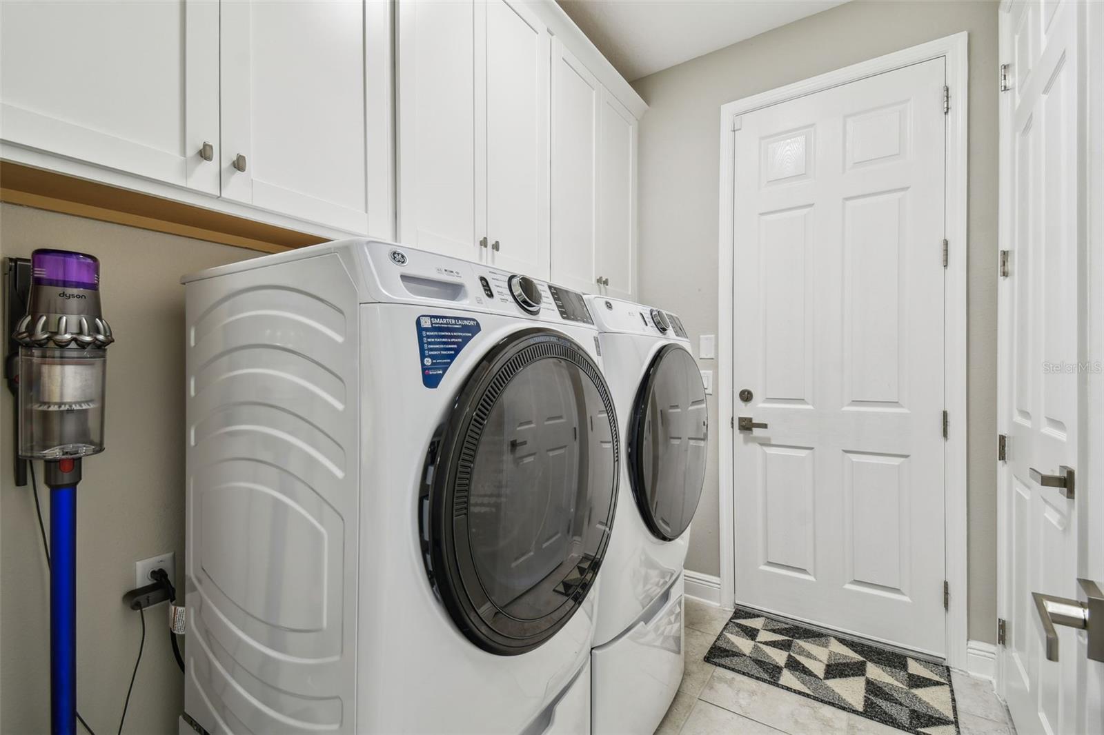 Washer and dryer are included in the sale- Door leads to the garage.