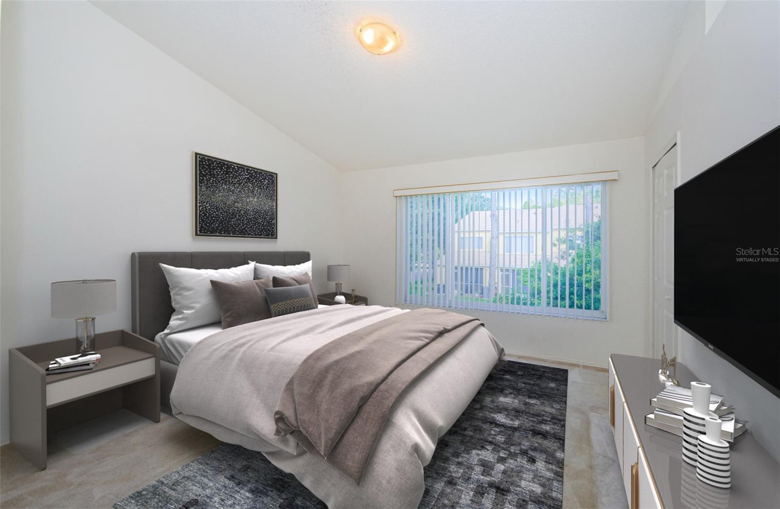 Virtually Staged Main Bedroom