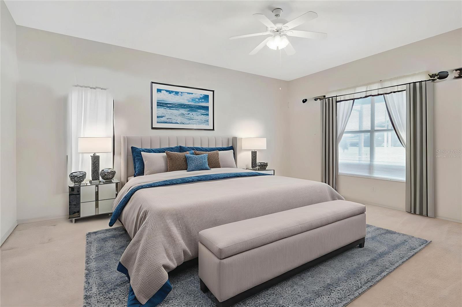 Virtually Staged Primary Bedroom