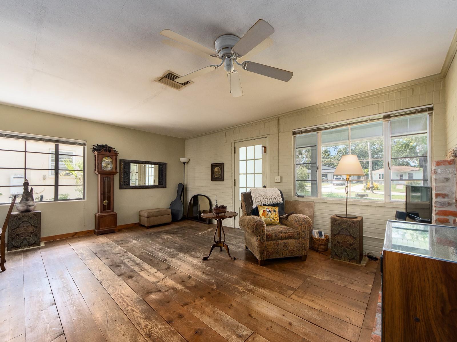 Living room, wood floors throughout