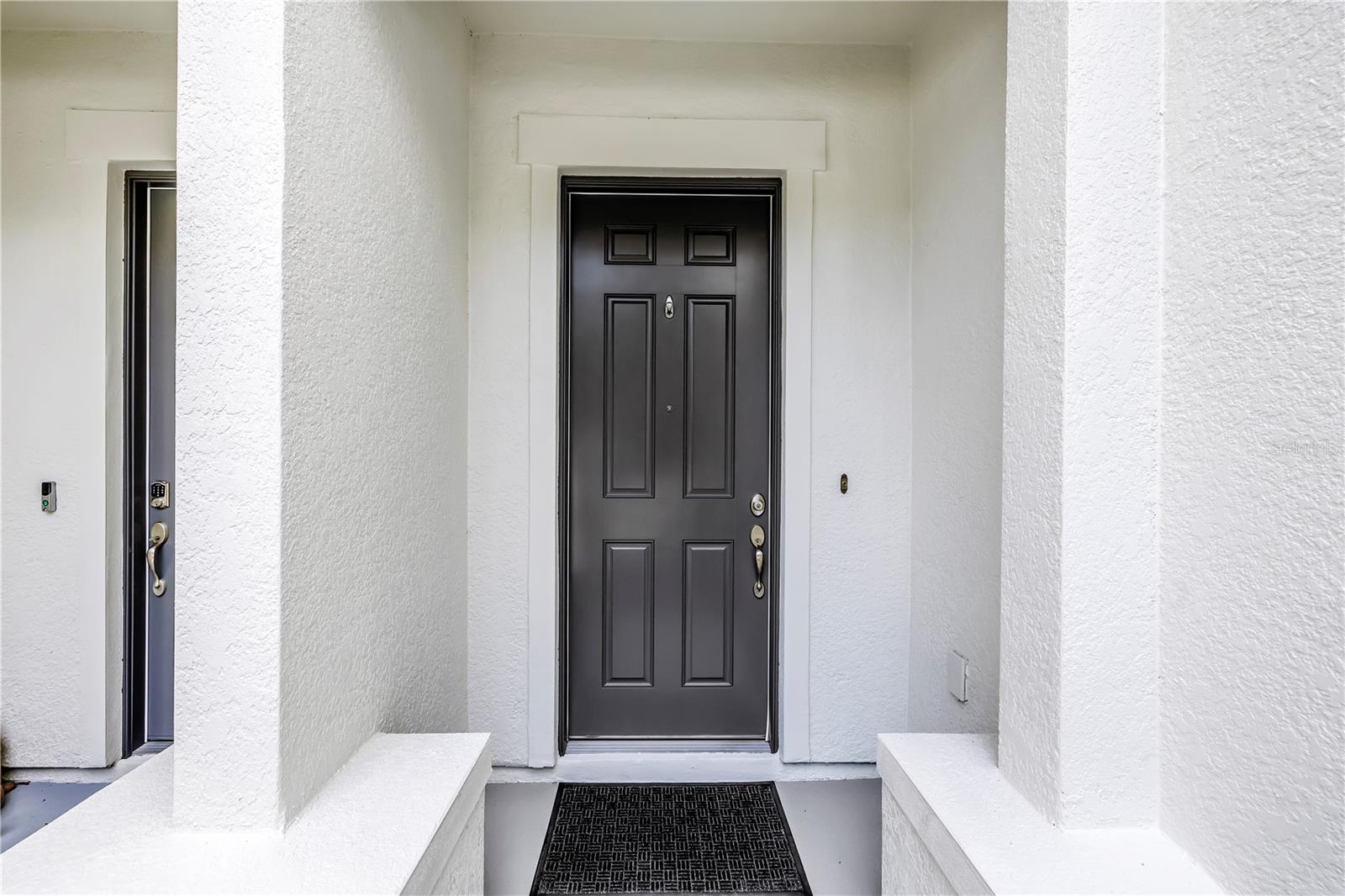 Front Door with Shiny New Paint!